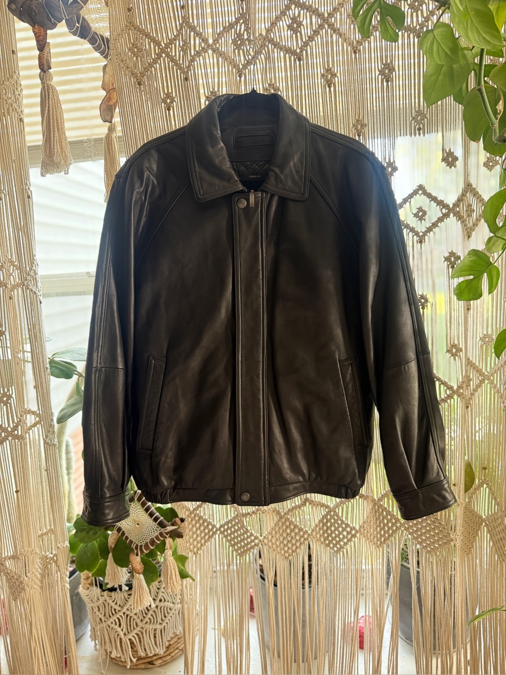 Classic Black lambskin Leather bomber Jacket - Men